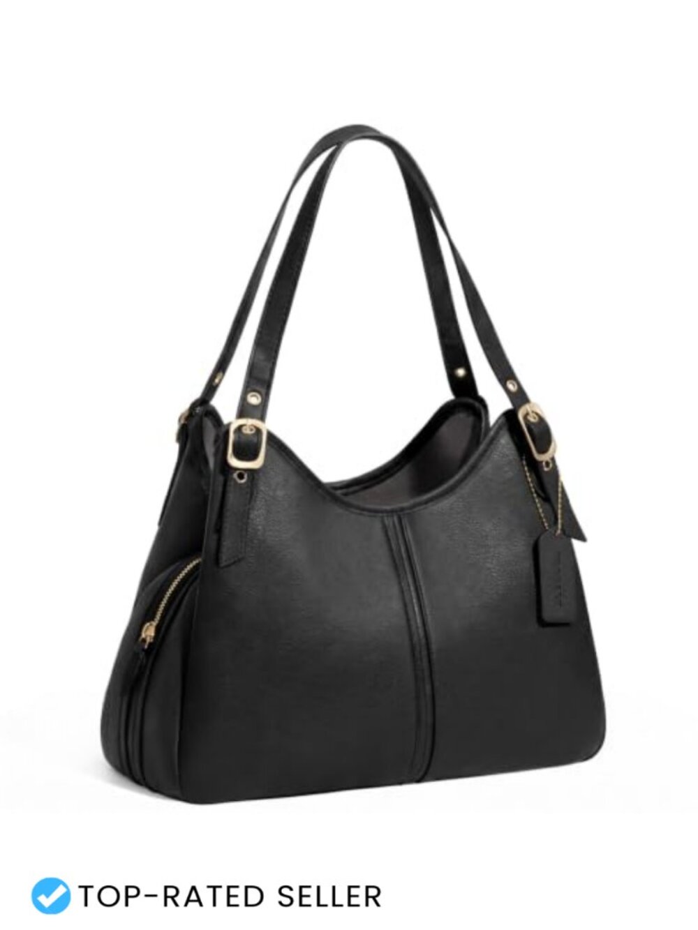 Soft PU Leather Slouchy Hobo Shoulder Bag Adjustable Straps Women's Everyday